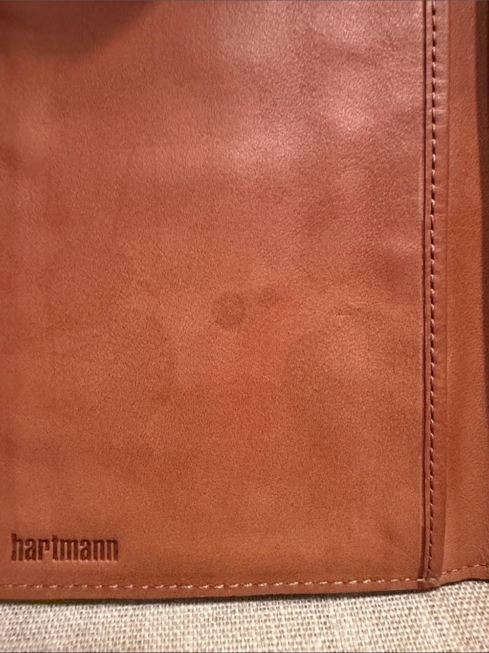 Hartmann Vintage Croc-Embossed Tan Leather Bifold Wallet